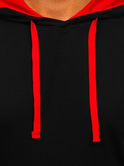 Tee-shirt noir-rouge sans imprimé pour homme Bolf 8