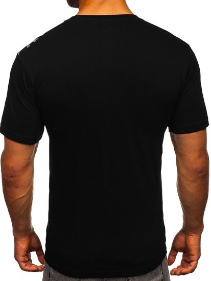 Tee-shirt pour homme avec imprimé noir Bolf 142171   