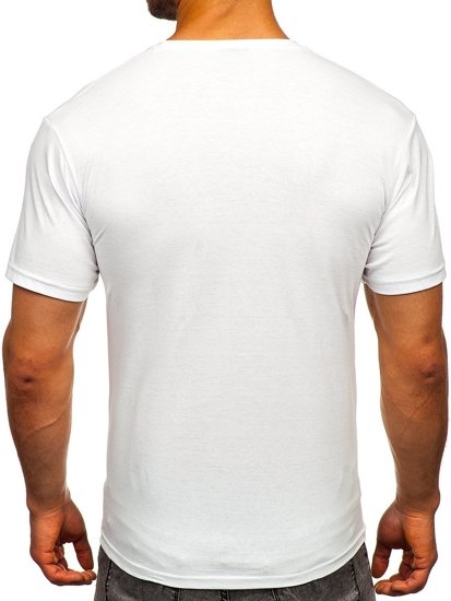 Tee-shirt pour homme blanc avec imprimé Bolf 1181   