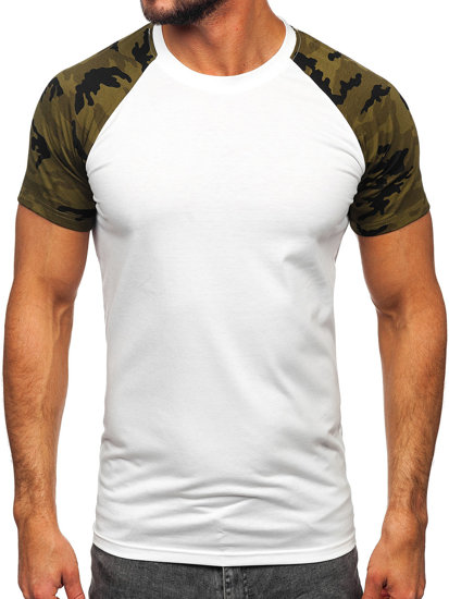 Tee-shirt pour homme blanc-camo Bolf 8T82