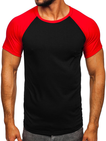 Tee-shirt pour homme noir-rouge Bolf 8T82