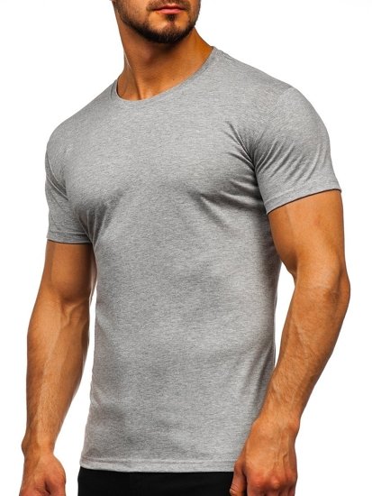 Tee-shirt pour homme sans imprimé gris Bolf 2005