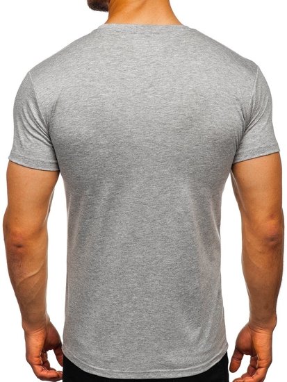 Tee-shirt pour homme sans imprimé gris Bolf 2005