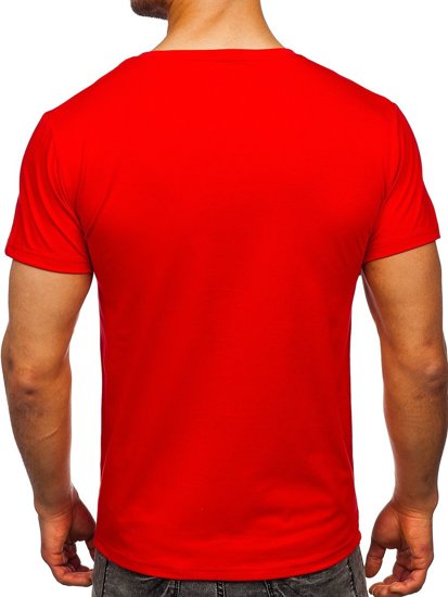 Tee-shirt rouge avec imprimé pour homme Bolf Y70015