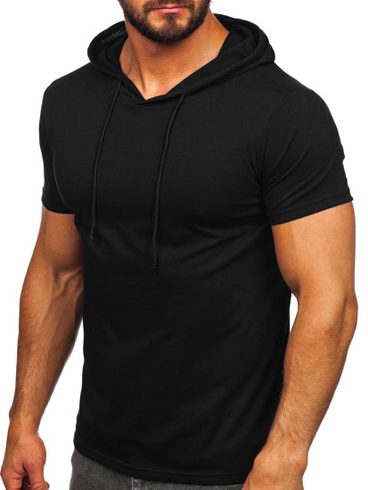 Tee-shirt sans imprimé à capuche pour homme noir Bolf 8T957