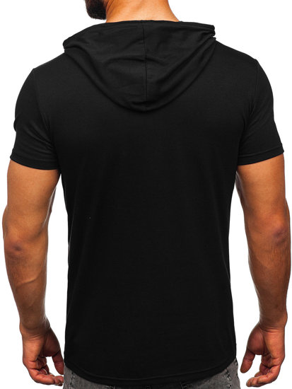 Tee-shirt sans imprimé à capuche pour homme noir Bolf 8T957