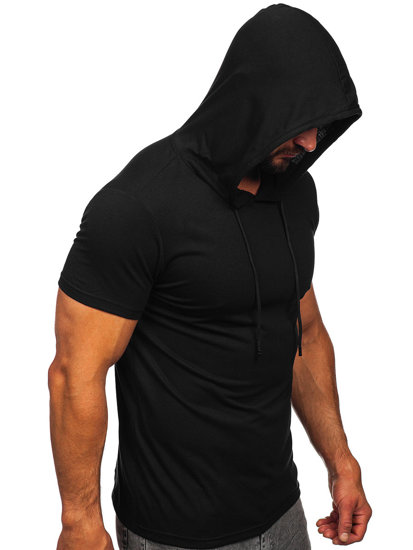 Tee-shirt sans imprimé à capuche pour homme noir Bolf 8T957