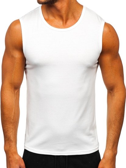 Tee-shirt tank top sans imprimé blanc Bolf 99001   