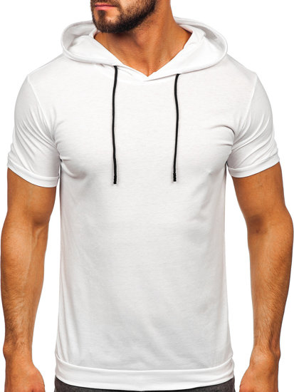 Tee-shirt uni à capuche pour homme blanc Bolf 8T955