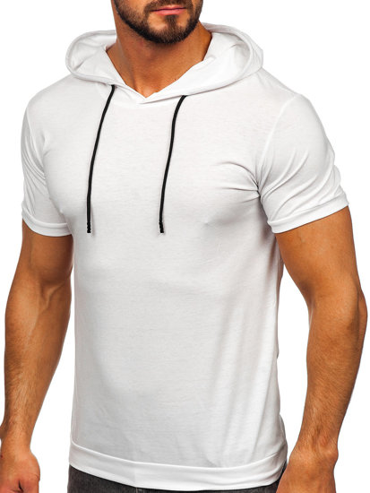 Tee-shirt uni à capuche pour homme blanc Bolf 8T955