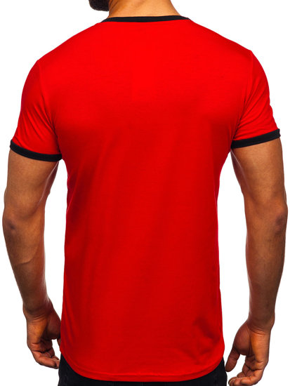 Tee-shirt uni pour homme rouge Bolf 8T83