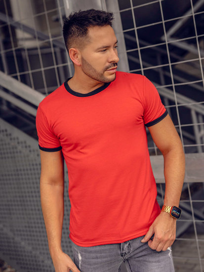 Tee-shirt uni pour homme rouge Bolf 8T83A