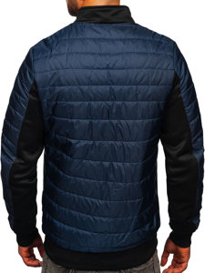 Blouson à mi-saison matelassé pour homme bleu foncé Bolf M10012