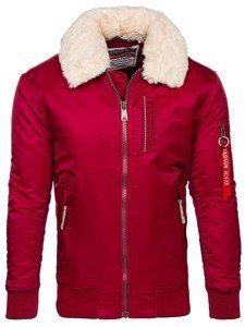 Blouson aviateur d'hiver pour homme bordeaux Bolf 1787    