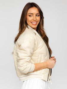 Blouson bomber de transition matelassé pour femme beige Bolf 82556