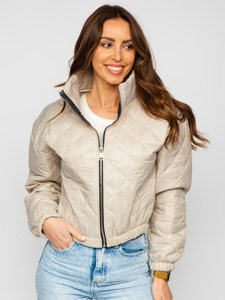 Blouson bomber de transition matelassé pour femme beige Bolf 82622