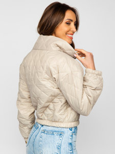 Blouson bomber de transition matelassé pour femme beige Bolf 82622