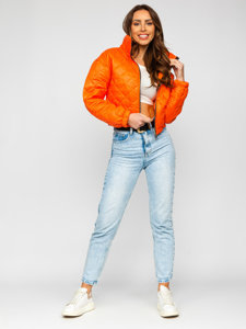 Blouson bomber de transition matelassé pour femme orange Bolf 82622