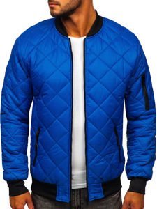 Blouson bomber de transition matelassé pour homme bleu Bolf MY-01A