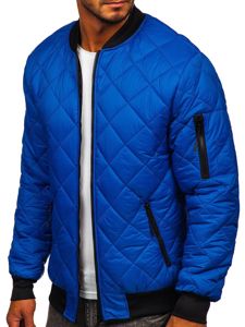 Blouson bomber de transition matelassé pour homme bleu Bolf MY-01A