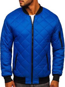 Blouson bomber de transition matelassé pour homme bleu Bolf MY-01A