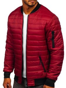 Blouson bomber de transition matelassé pour homme bordeaux Bolf MY-02A