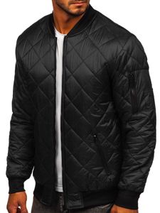 Blouson bomber de transition matelassé pour homme noir Bolf MY-01A