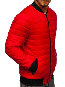 Blouson bomber de transition matelassé pour homme rouge Bolf MY-02A