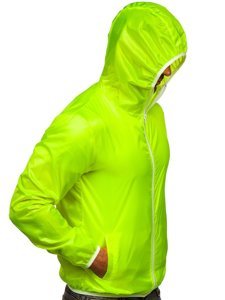 Blouson coupe-vent pour homme de transition z jaune-fluo à capuche BOLF 5060 