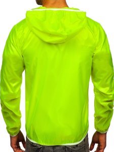 Blouson coupe-vent pour homme de transition z jaune-fluo à capuche BOLF 5060 