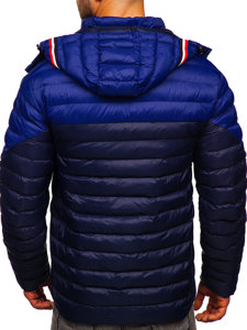 Blouson de transition bleu foncé matelassé pour homme Bolf M13012