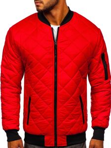 Blouson de transition bomber pour homme rouge matelassé Bolf MY-01