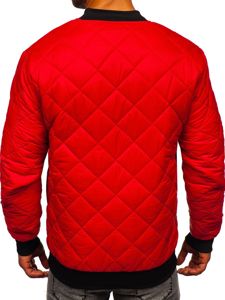 Blouson de transition bomber pour homme rouge matelassé Bolf MY-01