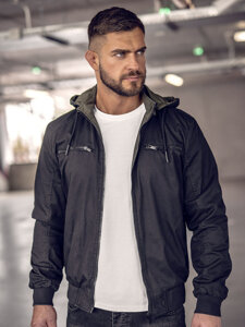 Blouson de transition en coton pour homme noir Bolf 84M3010A