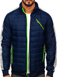 Blouson de transition matelassé pour homme bleu foncé Bolf 8M909