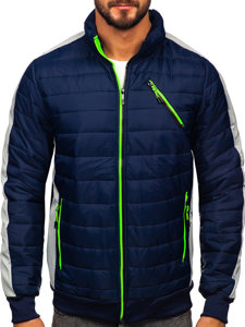 Blouson de transition matelassé pour homme bleu foncé Bolf 8M909