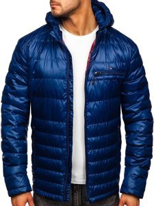 Blouson de transition matelassé sportif pour homme bleu foncé Bolf 2066