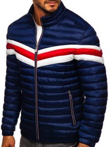 Blouson de transition matelassé sportif pour homme bleu foncé Bolf 6574