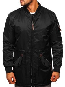 Blouson de transition parka pour homme noir Bolf JK363