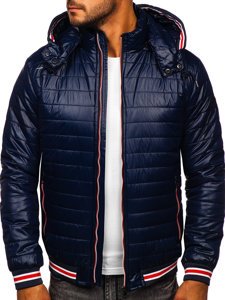 Blouson de transition pour homme matelassé bleu foncé Bolf 6191