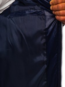 Blouson de transition pour homme matelassé bleu foncé Bolf 6191