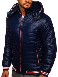 Blouson de transition pour homme matelassé bleu foncé Bolf 6191