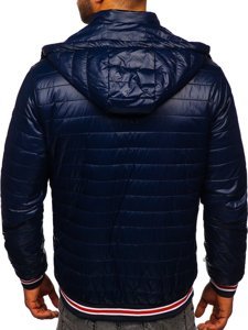 Blouson de transition pour homme matelassé bleu foncé Bolf 6191