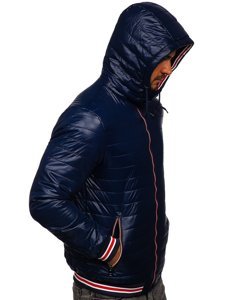 Blouson de transition pour homme matelassé bleu foncé Bolf 6191