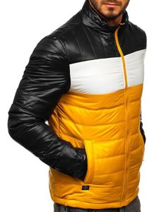 Blouson de transition pour homme matelassé jaune Bolf 6111