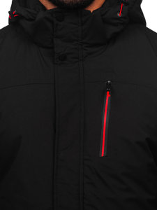 Blouson d'hiver de ski sportif pour homme noir-rouge Bolf 7097