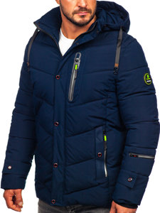 Blouson d'hiver matelassé pour homme bleu foncé Bolf 22M55