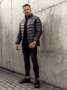 Blouson d'hiver matelassé pour homme noir Bolf 5M515