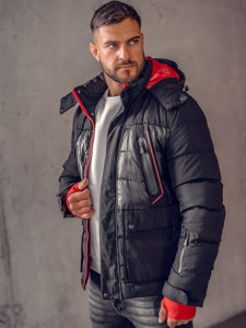 Blouson d'hiver matelassé pour homme noir Bolf 99527A