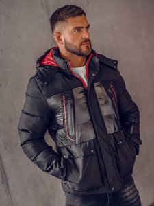 Blouson d'hiver matelassé pour homme noir Bolf 99527A